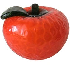 Murano Style Vintage Blown Glass Orange 4"