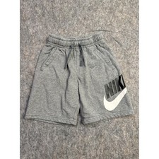 Nike Boys Fleece Shorts Gray Logo Elastic Waist Size M Casual Streetweae