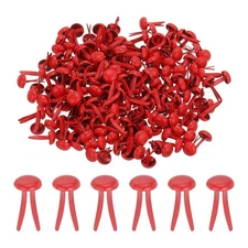 1000 PCS Paper Brass Fasteners Split Pins, Red, 4.5 x 8 mm