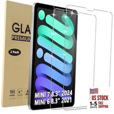 2-Pack Screen Protector Compatible with iPad Mini 7 2024 A17 Pro / Mini 6