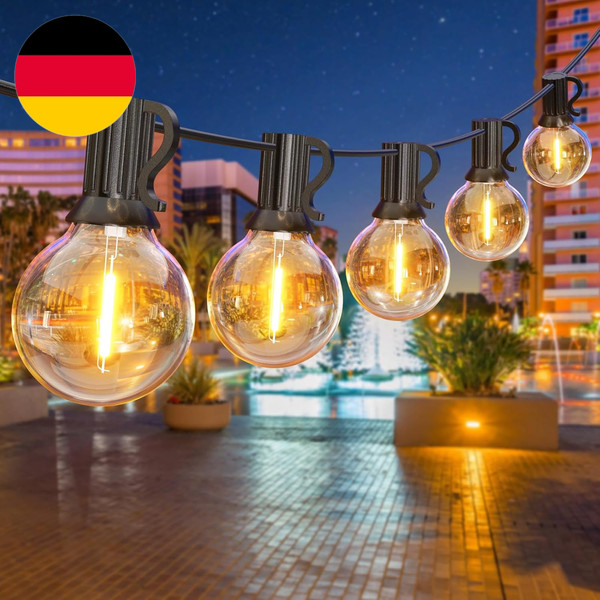 Led Lichterkette AußEn, Gpatio 18M Lichterkette AußEn Strom Mit 30+1 Stk. Warmwe-image