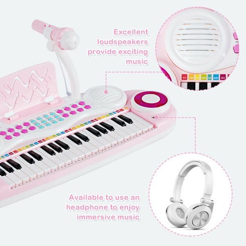 37 Keys Kids Toy Electronic Organ Portable Piano Keyboard w/ Microphone - 第 7/7 張圖片