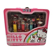 Hello Kitty Pez Dispenser 4 Pc Tin Box Collectible Set, New Sealed!