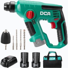 12V Cordless Drill Set SDS-Plus Hammer Drill, 1J 3-IN-1 Power Drill with Variabl