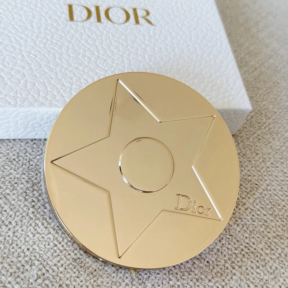 Dior New Cosmetic Beauty Makeup Compact Mirror in Gold Lucky Star with Box - Image 3 of 4