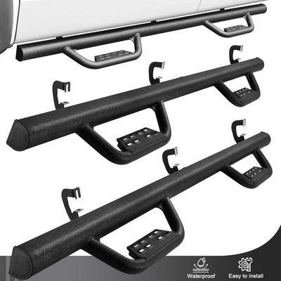 Running Board Fit 07-18 Silverado/Sierra 1500 Double Cab Black Drop Rail Bar BOC