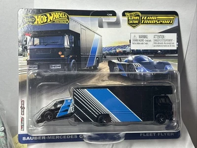 Hotwheels 1/64 🇫🇷 Team Transport Sauber Mercedes C9 + Fleet Flyer #67 - Photo 1/4