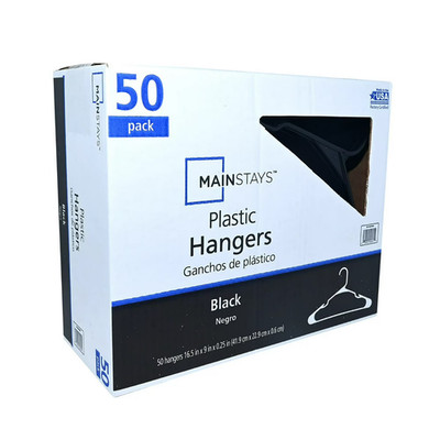 Mainstays Plastic Clothes Hangers, 50 Pack, Lightweight & Durable