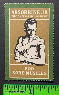 Vintage Absorbine Sore Muscles Poster Stamp