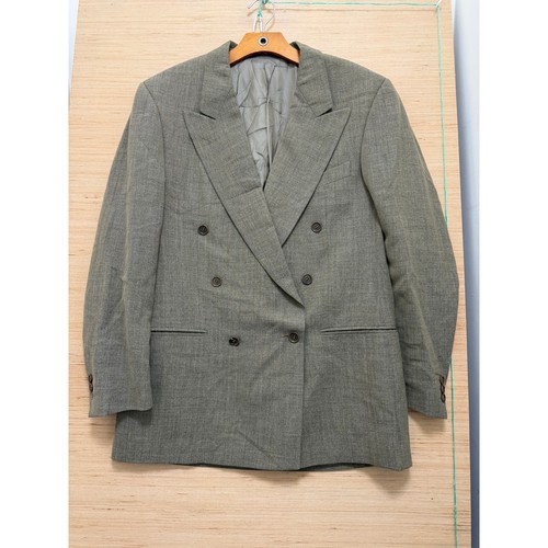 Ermenegildo Zegna Soft Mens Olive Green Double Breasted Peak Lapel Blazer Italy