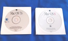 2 Vintage Mac OS Install Disks OS v8 v7.6 Apple Macintosh Software Discs