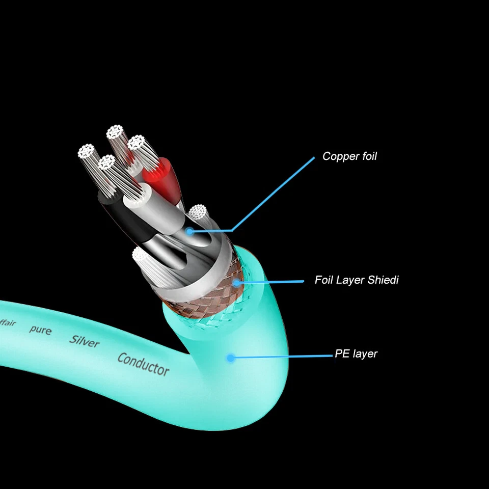 1M/3.3ft 4N Pure Silver Wire Bulk XLR Cord HiFi Audio Balanced Cable - Image 2 of 4