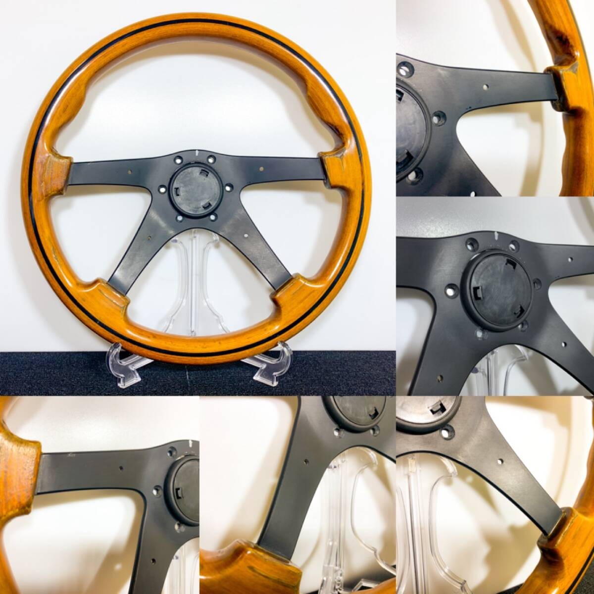 NARDI ELITE Wood Steering Wheel 365mm Vintage Black Spoke JDM MOMO