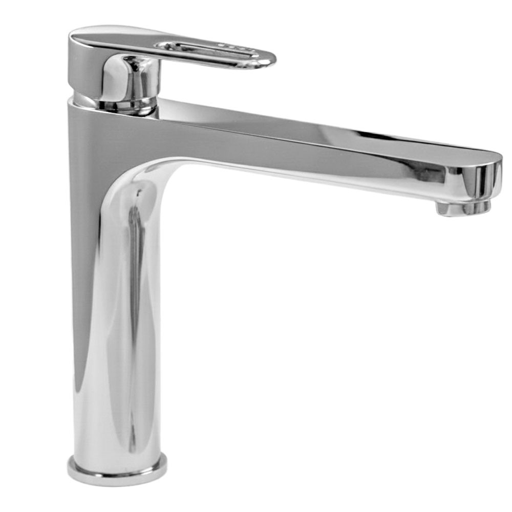 Mitigeur lavabo chromé de 25 cm avec économiseur d'eau pour vasque haute de salle de bain