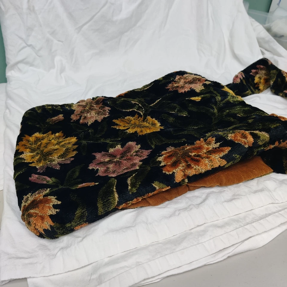 Vintage Carpet Bags of America Whimsigoth Boho Hobo Shoulder Bag Dark Floral - Image 4 of 4