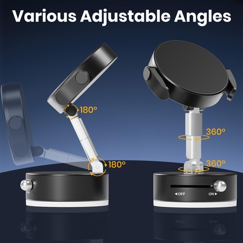 Compact 360° Magnetic Suction Phone Mount - Ideal for Cars & Fitness Activities - Picture 8 of 10