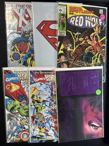 LOT of (6) Vintage Marcel DC Comic Books Superman X-Men Magneto Versus