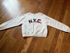 J.Crew Crewcuts Girls' Embroidered NYC Graphic Crewneck Sweatshirt Sz XL (12/13)