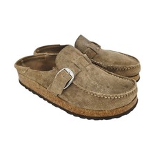 Birkenstock Buckley Moccasin Clogs Womens 6 Mens 4 Suede Leather Brown Slide On