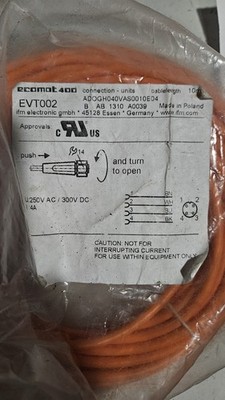 IFM EVT002 M12 4-Pin 10m Ecolink 400 Sensor Cable New