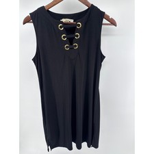 MICHAEL Michael Kors Black Sleeveless Lace Up Dress Size M