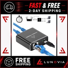 Gigabit Ethernet Splitter 1 to 2 High Speed 1000Mbps RJ45 LAN Splitter USB