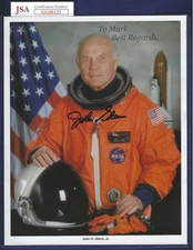 John Glenn USA NASA Astronaut Senator Autographed 8x10 Color Photo JSA COA