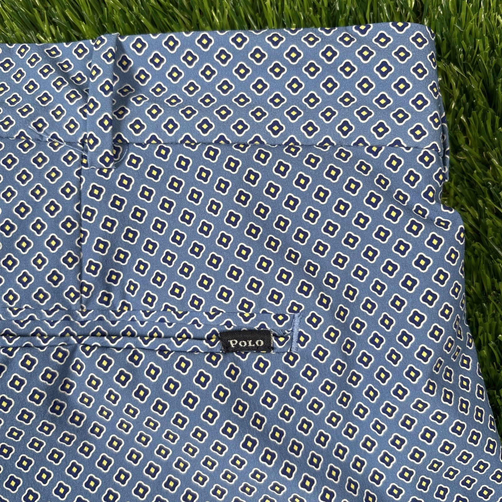 Men's 35 POLO RALPH LAUREN GOLF Blue AOP Performance Hybrid Swim Shorts