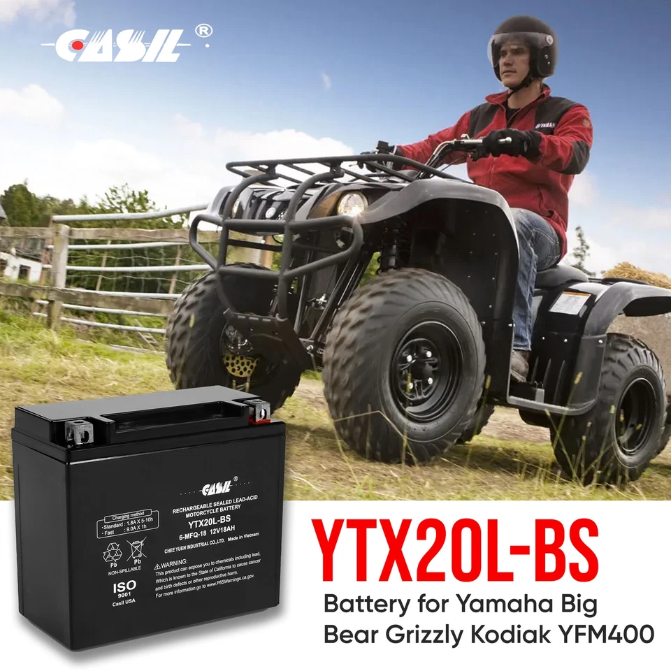 YTX20L-BS Motorcycle Battery Replacement for MOTO GUZZI 750CC Nevada Foto 2 de 4