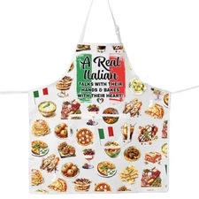 Italian Kitchen Aprons Food Cooking Hand Gesture Design Funny Chef Bib