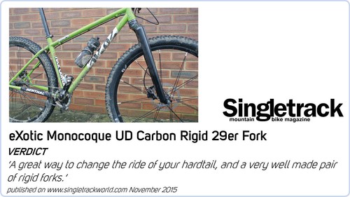 eXotic Rigid Carbon Mountain Bike Fork, Disc & V Brake, 42.5cm for 26in Wheel - Picture 9 of 12
