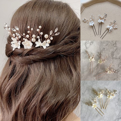 3Pcs Flower U Shaped Hair Pins Pearl Elegant Jewelry Wedding Hair Accessories | eBay 3Pcs Flower U Shaped Hair Pins Pearl Elegant Jewelry Wedding Hair Accessories | eBay