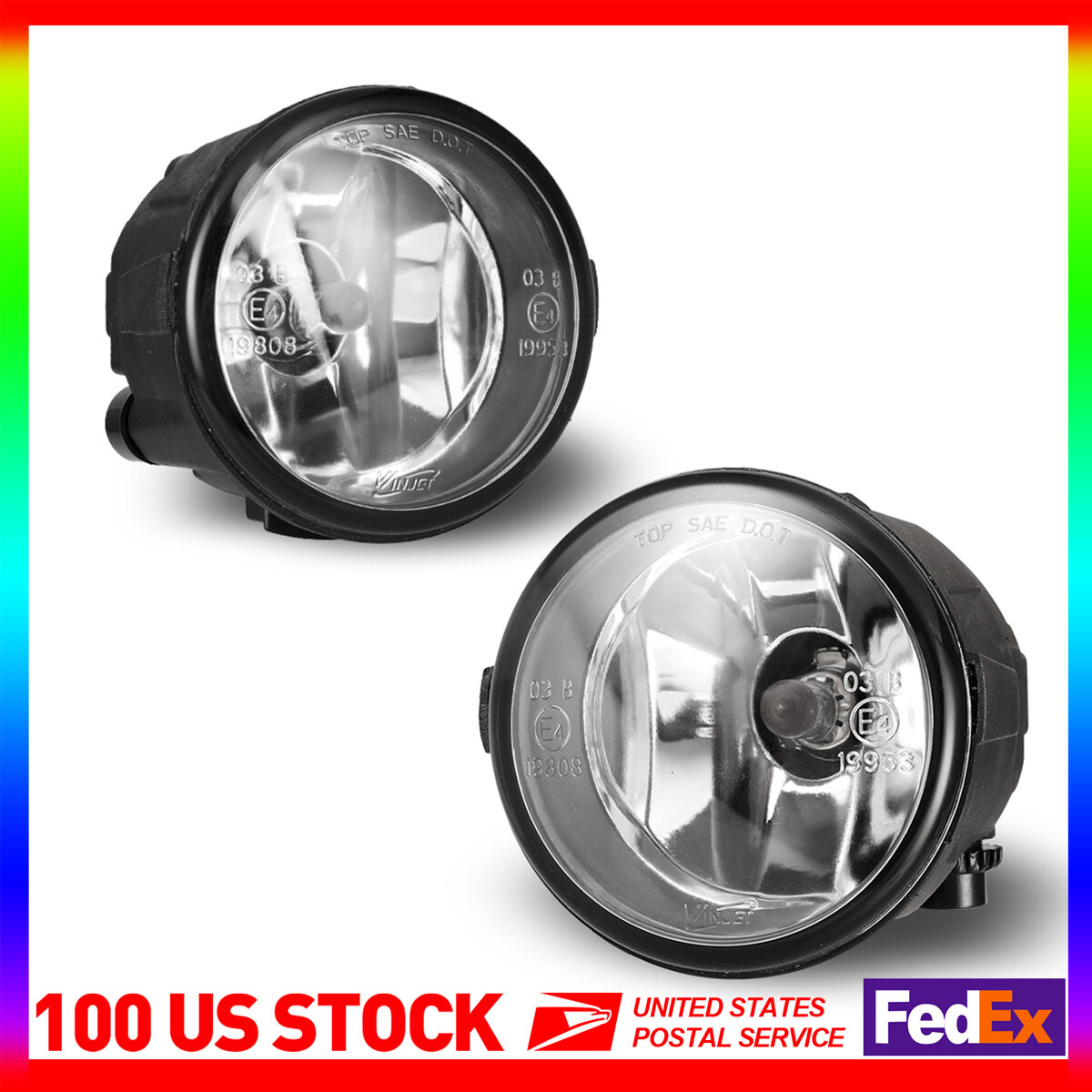2011-2013 Nissan Rogue Clear Fog Light Pair - LH & RH Bumper Replacement