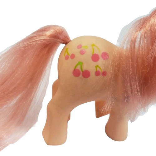 Vintage G1 1982 My Little Pony Cherries Jubilee Pony Cherry Pink MLP Toy Horse - Picture 3 of 10