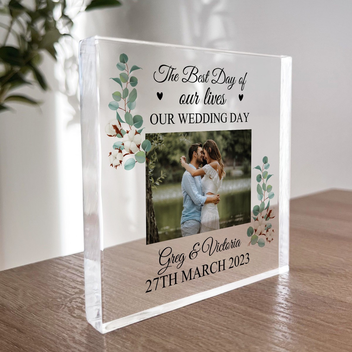 Mr And Mrs Photo Block Personalised Wedding Gifts For Couple