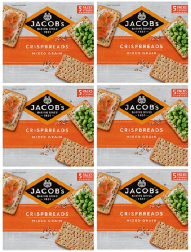 6 x Jacobs Crispbreads Mixed Grain 5Pk 190Gm - Picture 1 of 1