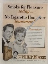 LUCILLE BALL AND DESI ARNAZ "PHILIP MORRIS" MAGAZINE AD
