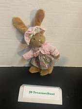 Very Cute Plush Brown Bunny W/ Pink Outfit Pre-Owned Great Condition 🔥🔥