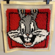 Vintage BUGS BUNNY Latch Hook For Pillow Or Wall Hanging 13x13  