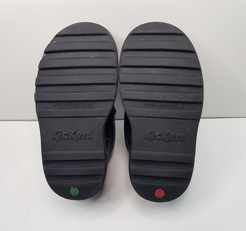 KICKERS SIZE 7UK EUR24 BOYS GIRLS BLACK LEATHER NURSERY SHOES BOOTS RUBBER TOE - Picture 16 of 17