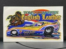 VRHTF NHRA "TOM THE MONGOOSE MCEWEN ENGLISH LEATHER CORVETTE FC" 4" X 3" STICKER