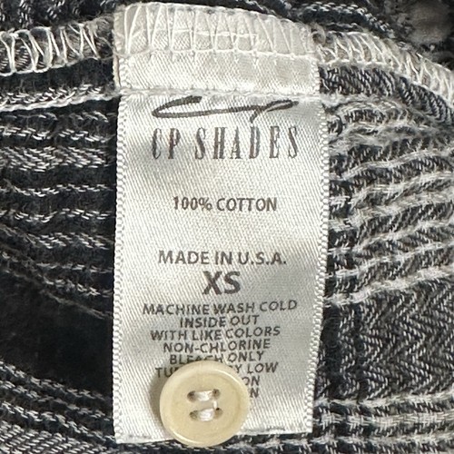 CP Shades Tunic Top Womens XS Plaid Flannel Black White Cotton Pockets Boho USA - Picture 9 of 12