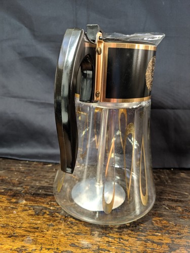 1960s Vintage David Douglas Black Gold Mid Century Atomic Coffee Tea Pot Carafe - Picture 5 of 15