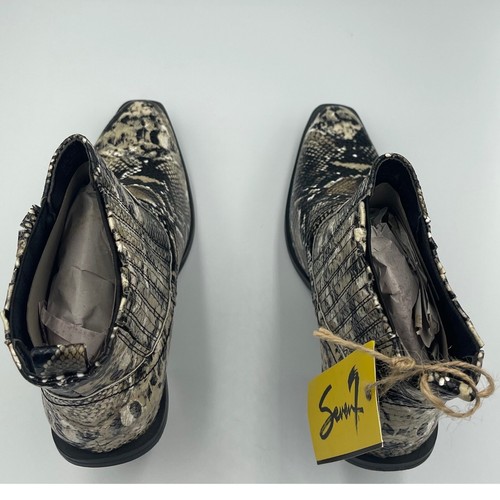 NUEVO CON ETIQUETAS Seven7 Eve Boot Botas al Tobillo Estampado Piel de Serpiente Tacón Bloque Talla 6.5 Festival - Imagen 8 de 13