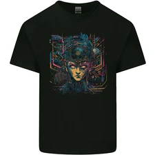 Futuristic Cyberpunk Girl Crypto Alien, Mens Cotton T-Shirt Tee Top