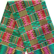 African fabric, Ankara fabric, Gold glitter pink kente print fabric, Ceremonial