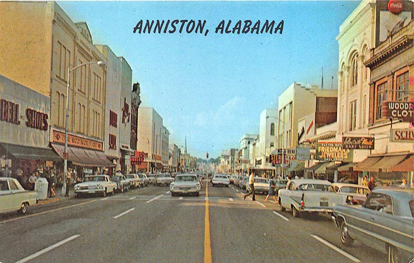Anniston AL Storefronts Woolworth s Friedman s Jewelers Old Cars