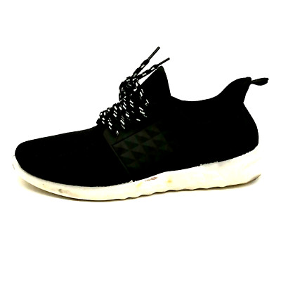 Rue 21 Womens Slip On Running Sneakers Black Mesh Laces Accent Back Pull Tab 9
