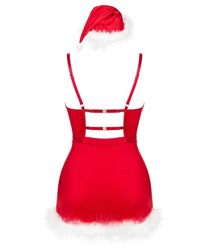 Weihnachtskostüm Agethe Minikleid Panty Negligee Corsage Erotik Kostüm Dessous - Bild 6 von 8