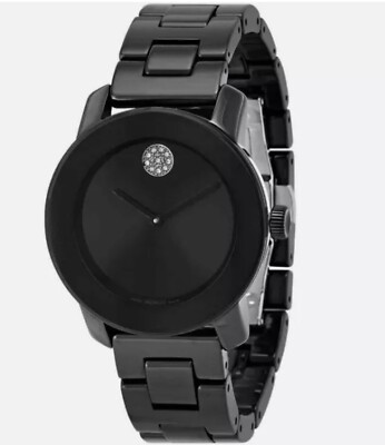 Brand New Movado Bold Women s Black Dial and Black Ceramic Watch 3600803